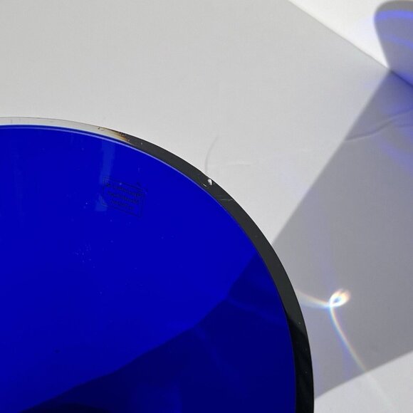 Cobalt Blue Vase Mouth Blown Thick Martini Shaped Made in Poland Vintage 6" tall - Picture 13 of 16